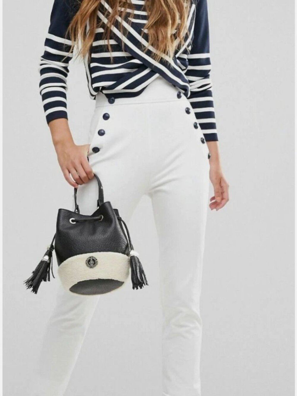 TOMMY HILFIGER GIGI HADID Stretch Trousers White Color Size 6